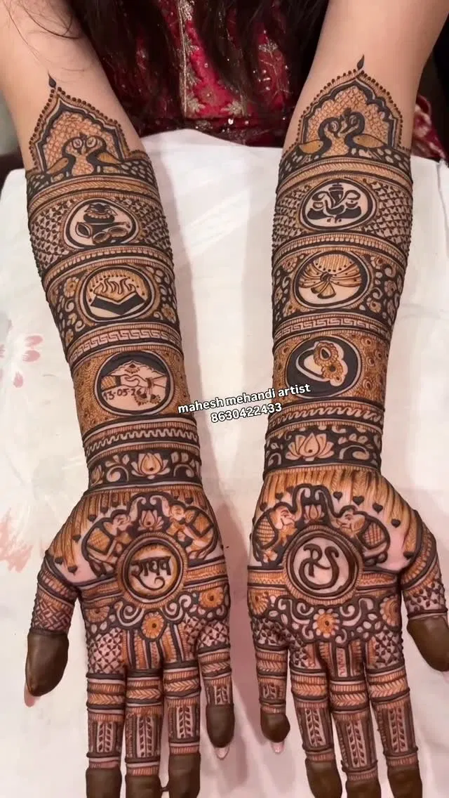 Bridal Back Hand Mehndi Design with Figures (12)