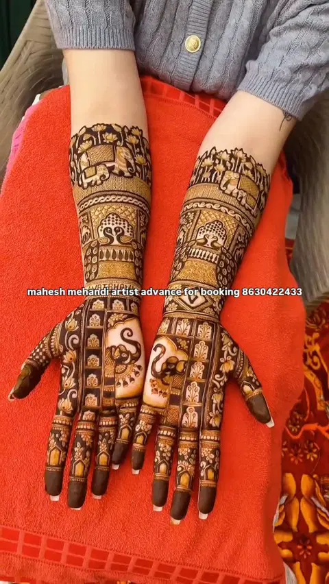 figure full hand mehndi design