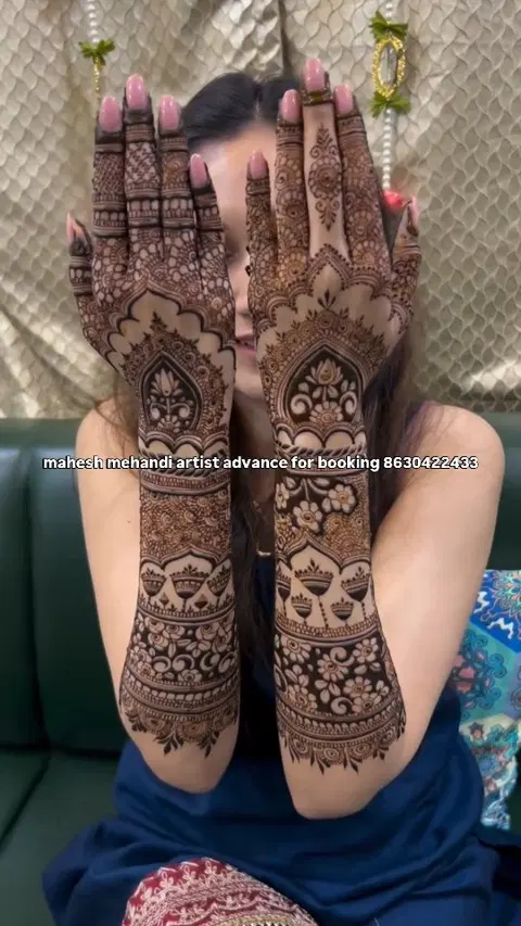 figure full hand mehndi design