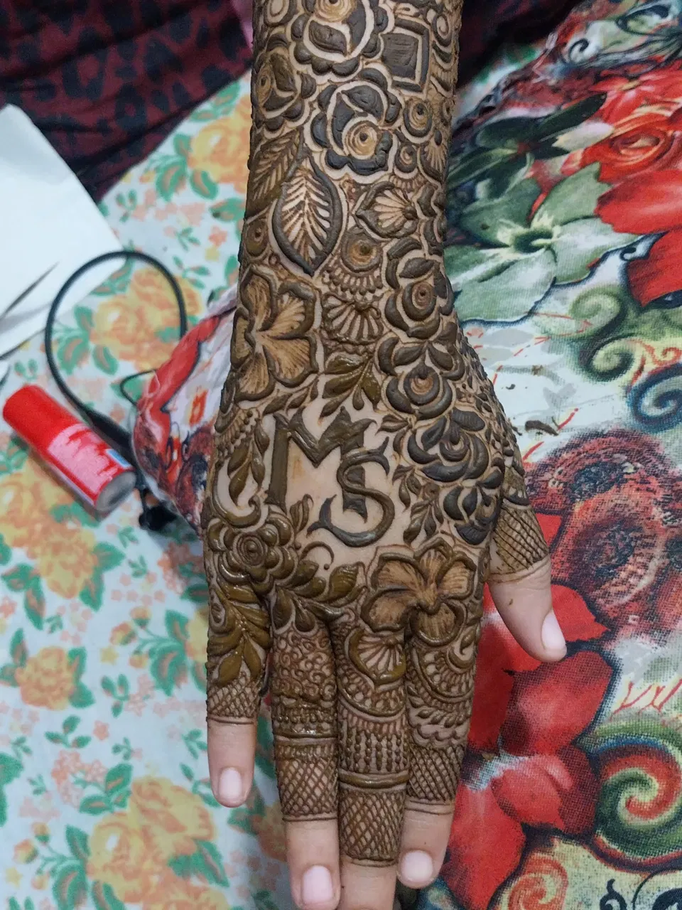 Bridal Full Hand Mehndi Design with Hearts