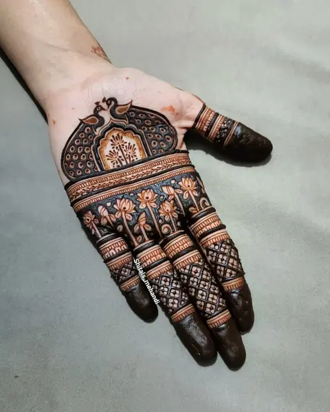 bridal full hand mehndi design