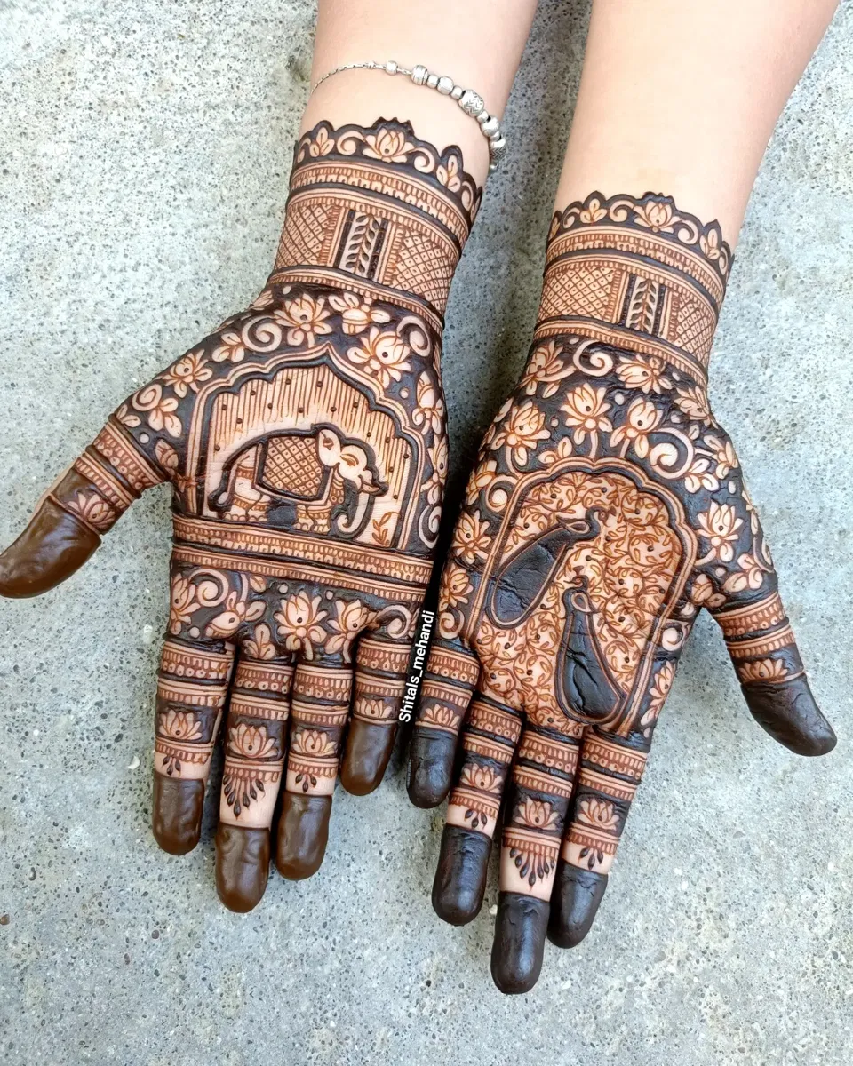 Aesthetic Mehndi Design with Peacock
