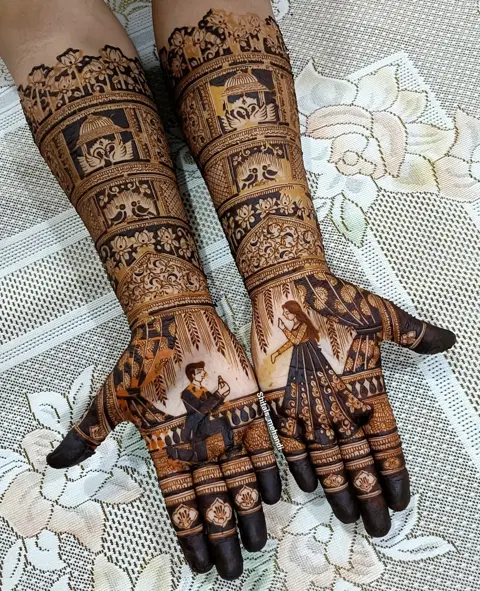 bridal figure full hand mehndi design