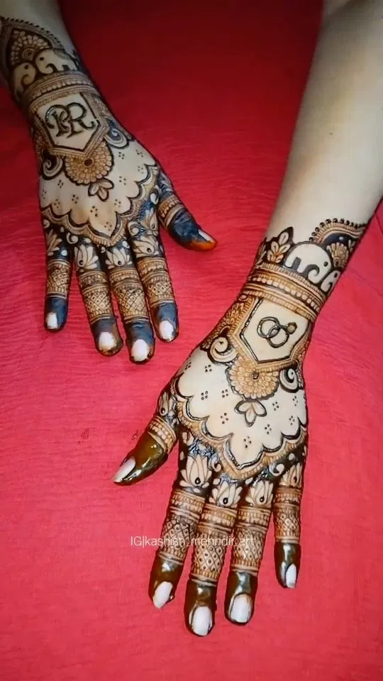 Front Hand Mehndi Design with Figures