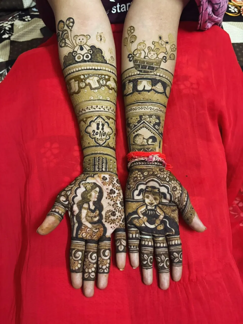 Front Hand Mehndi Design with Figures