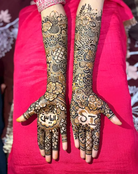 bridal jaal full hand mehndi design