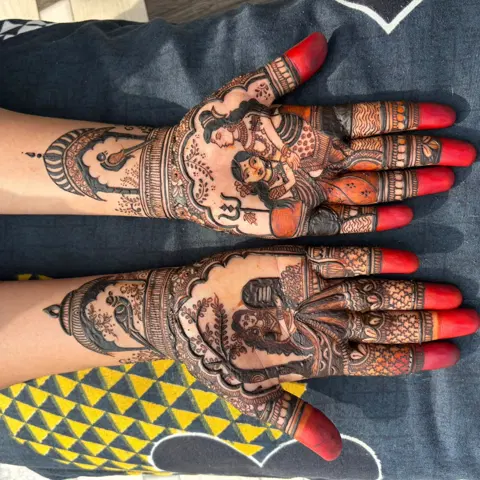 lotus full hand mehndi design