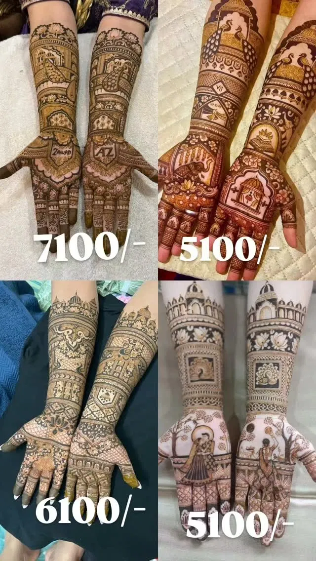 Arabic Bridal Full Hand Mehndi Design with Figures (2)