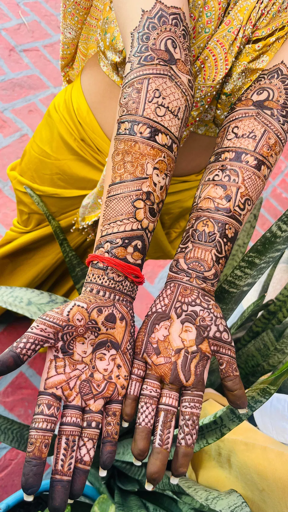 Front Hand Mehndi Design with Figures