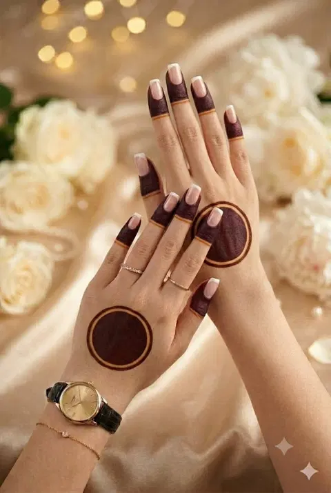 simple stylish circle finger mehndi design