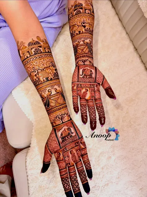 bridal figure front hand mehndi design