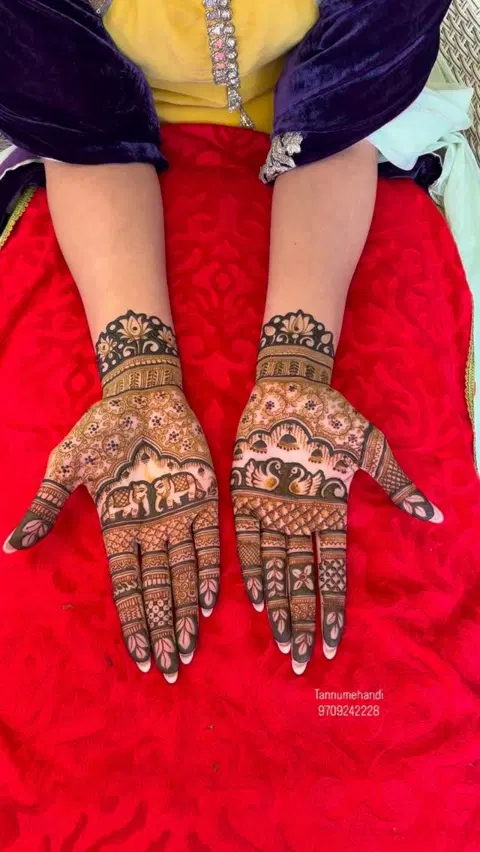 arabic figure front hand mehndi design