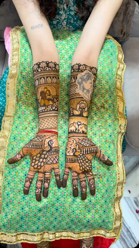arabic figure full hand mehndi design