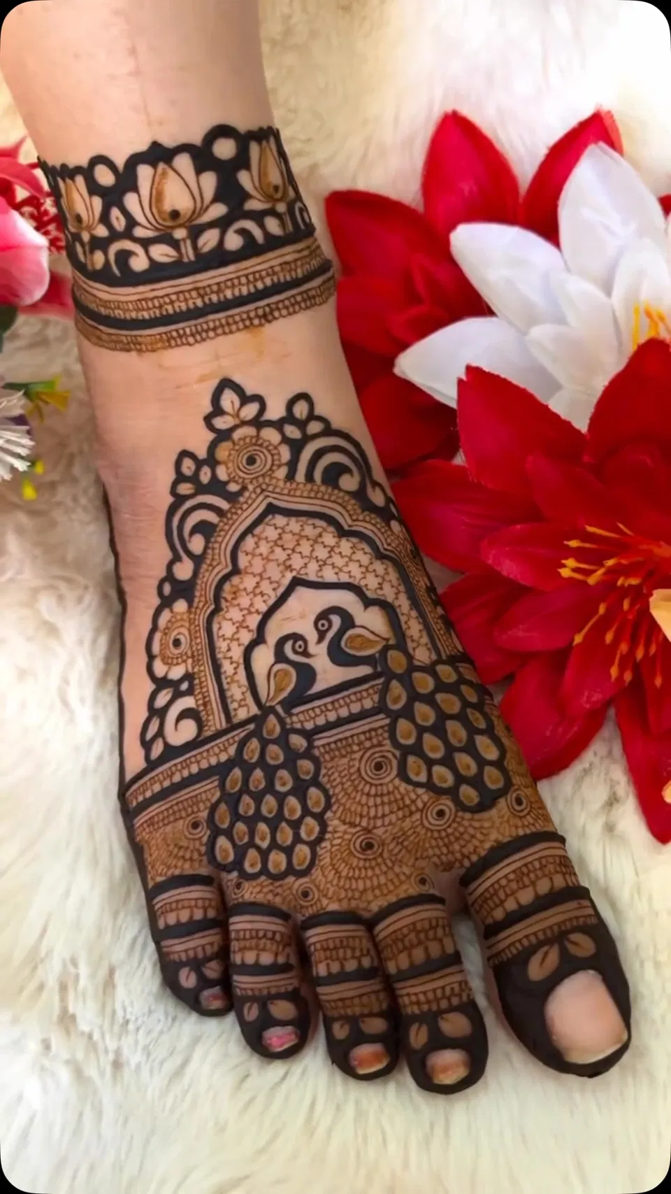 Arabic Mehndi Design with Peacock