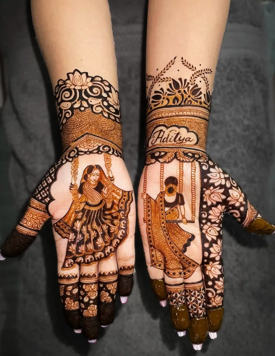 Arabic Mehndi Design with Figures
