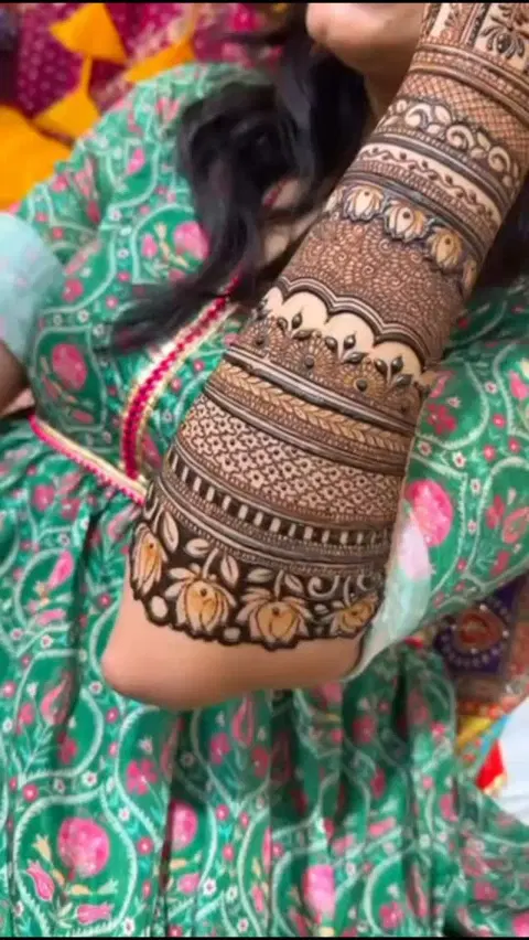 bridal full hand mehndi design