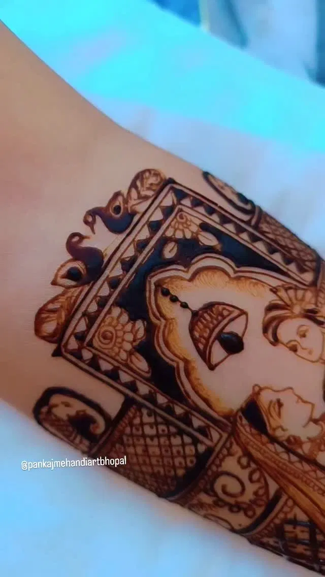 Bridal Mehndi Design with Peacock
