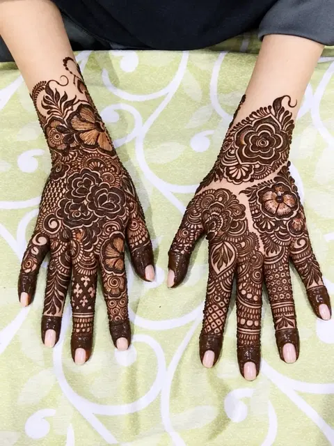 bridal jaal full hand mehndi design