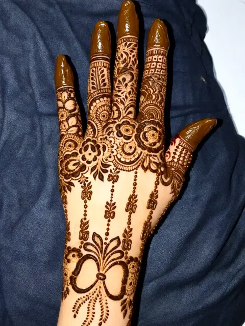 bridal back hand mehndi design