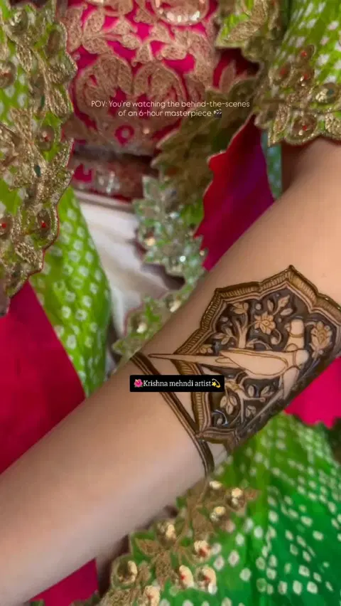 bridal deity full hand mehndi design
