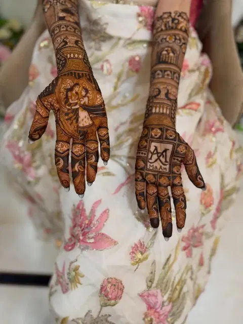 bridal deity mehndi design
