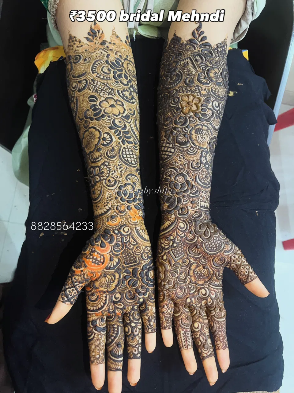 Aesthetic Bridal Full Hand Mehndi Design with Figures (9)