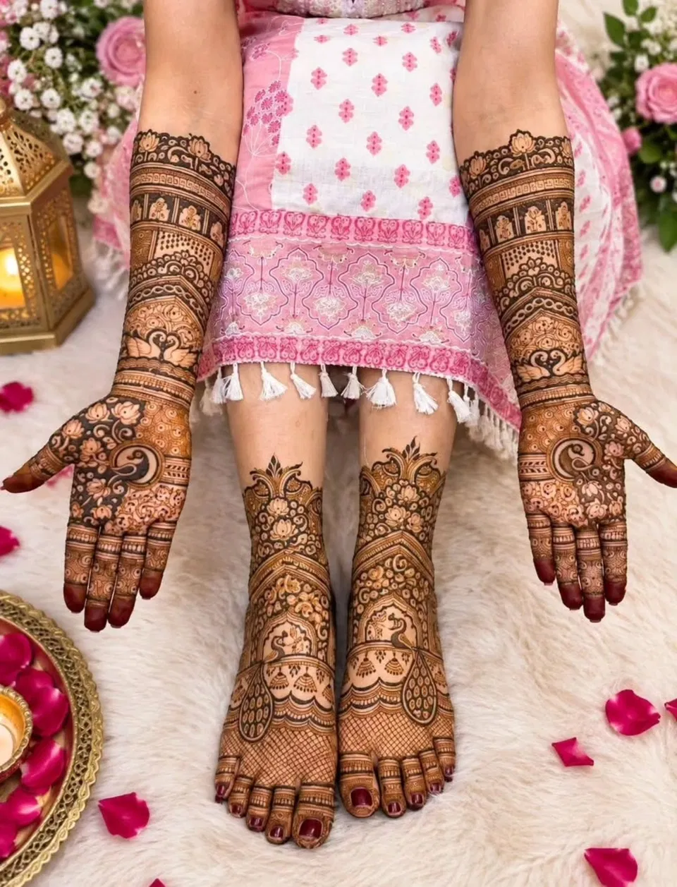 Full Hand Mehndi Design with Figures