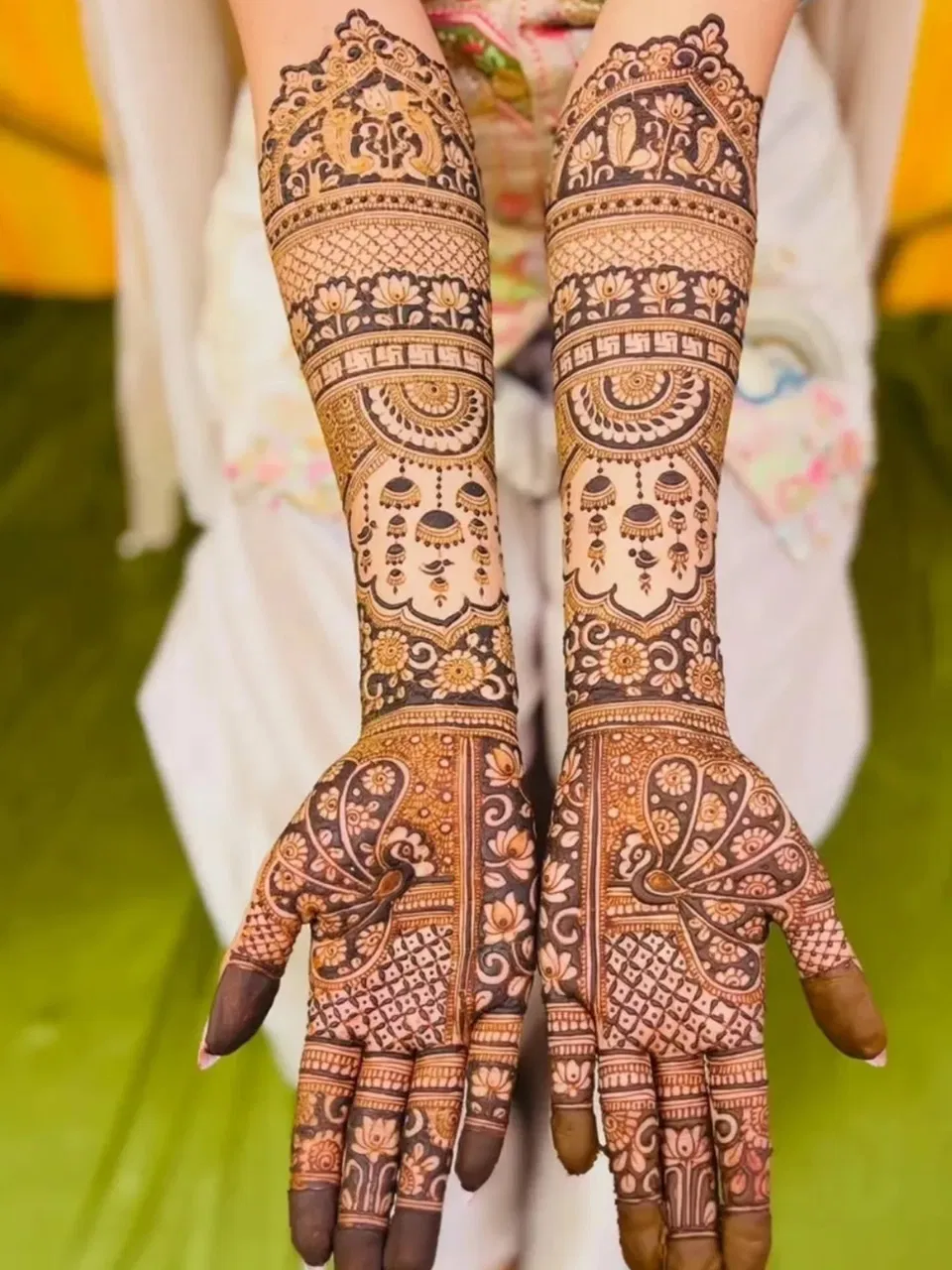 Back Hand Mehndi Design with Figures