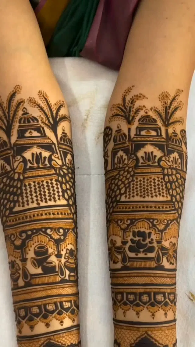 Full Hand Mehndi Design with Figures (2)