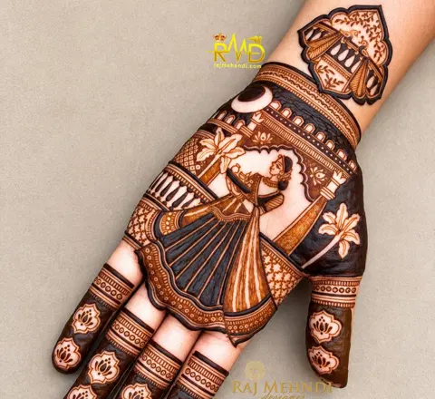 figure full hand mehndi design