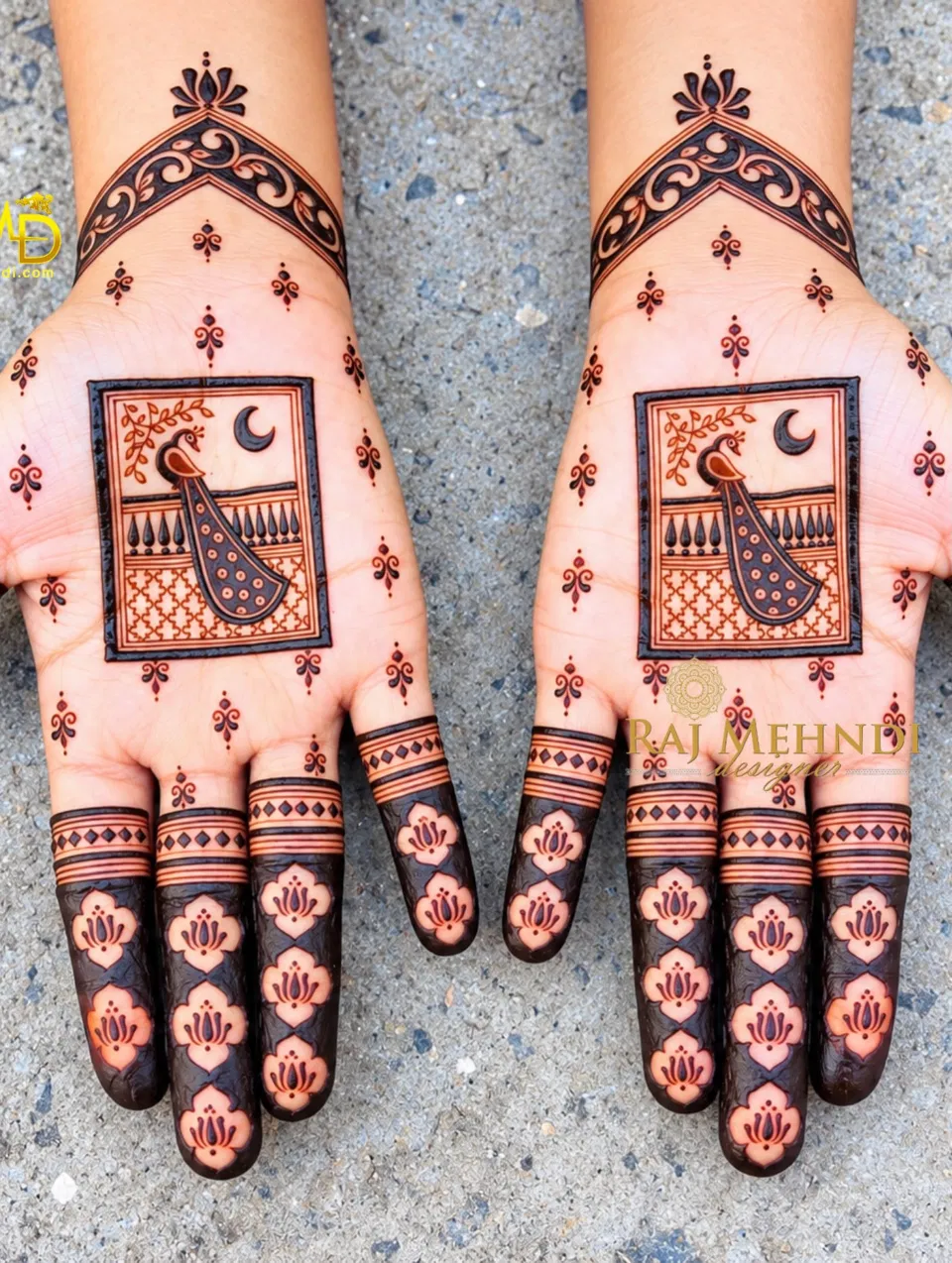 Mehndi Design with Jaal and Peacock
