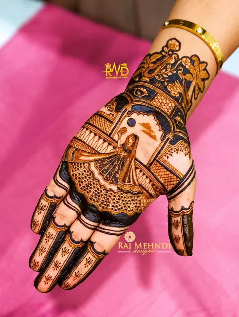 bridal full hand mehndi design