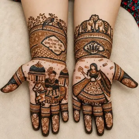 figure full hand mehndi design