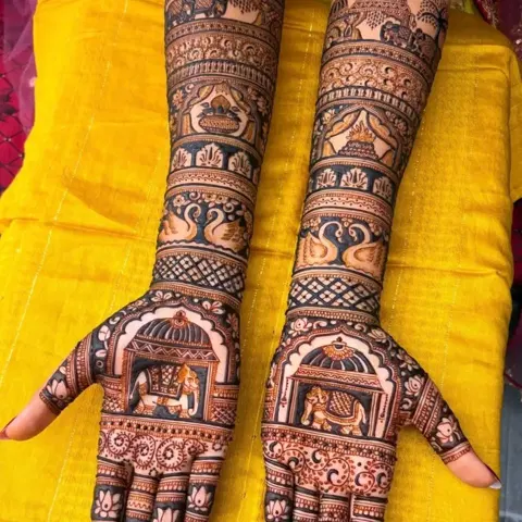 bridal figure full hand mehndi design