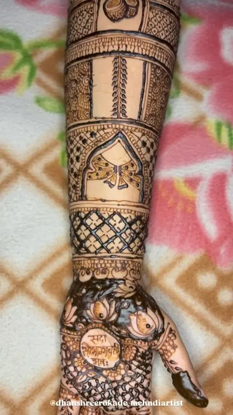 aesthetic full hand mehndi design
