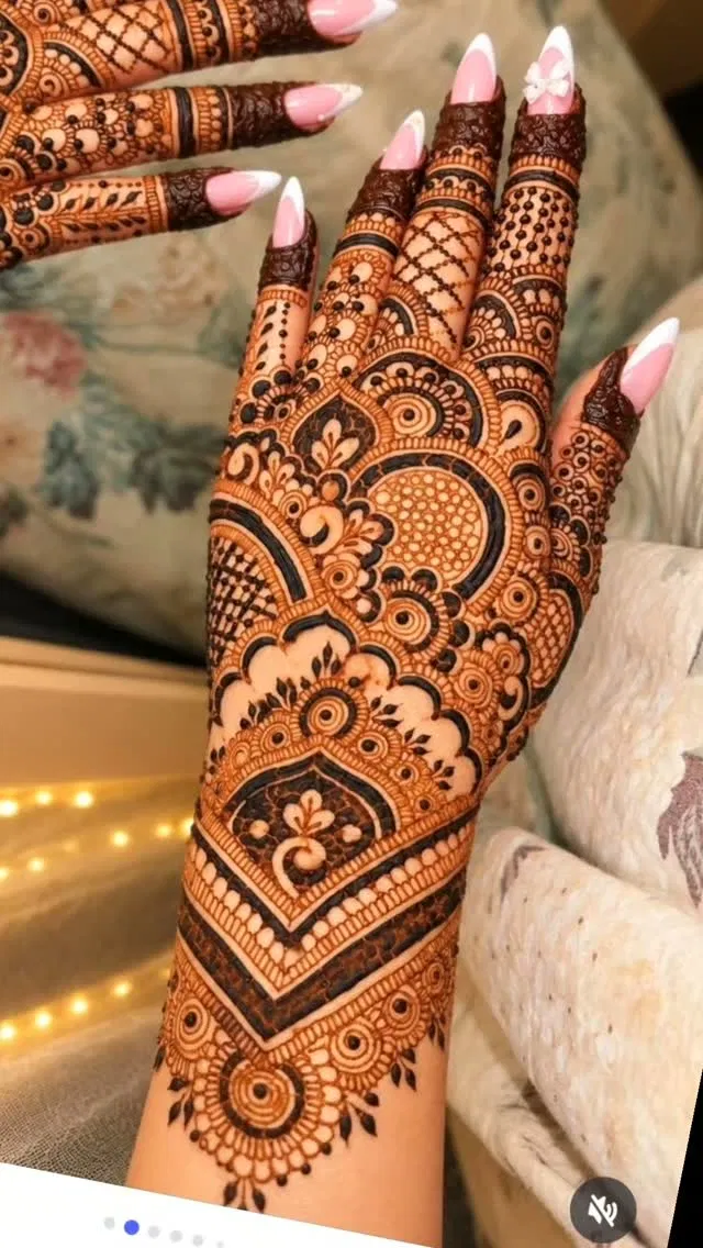 Aesthetic Bridal Back Hand Mehndi Design (2)