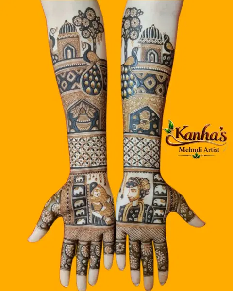 figure full hand mehndi design
