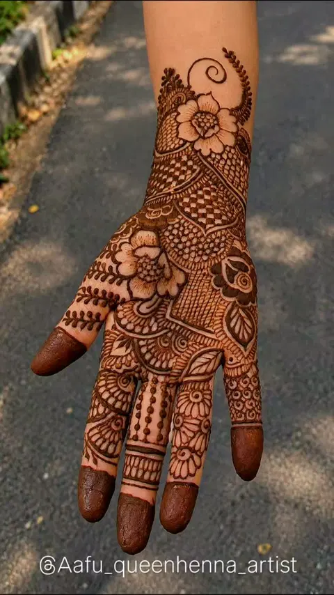 bridal front hand mehndi design