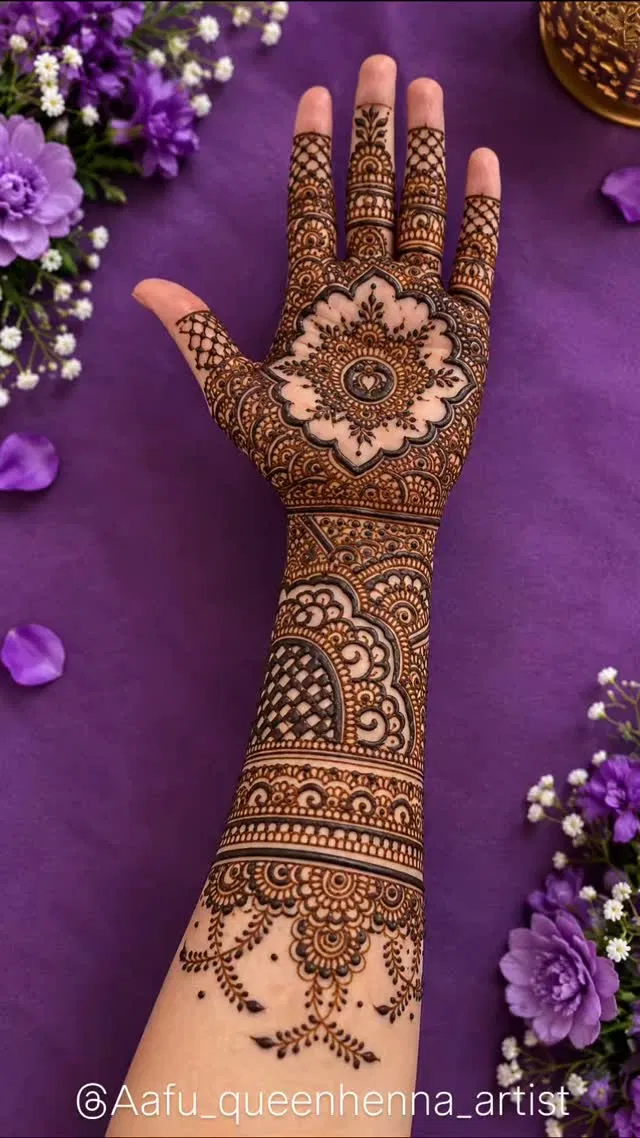 Bridal Front Hand Mehndi Design (4)