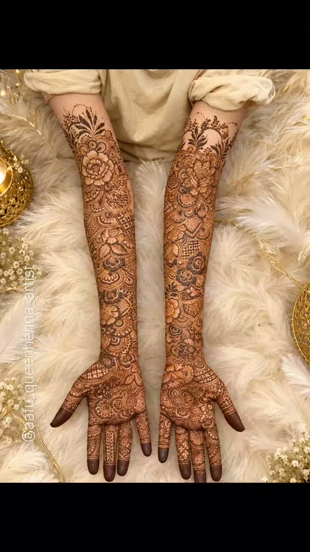 Aesthetic Bridal Full Hand Mehndi Design