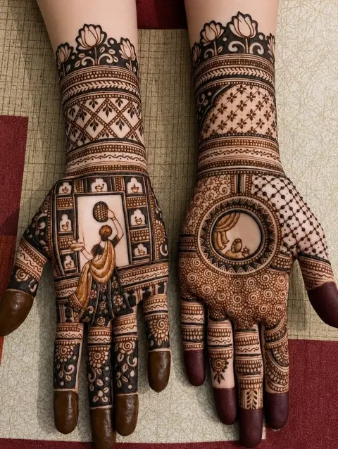figure mehndi design