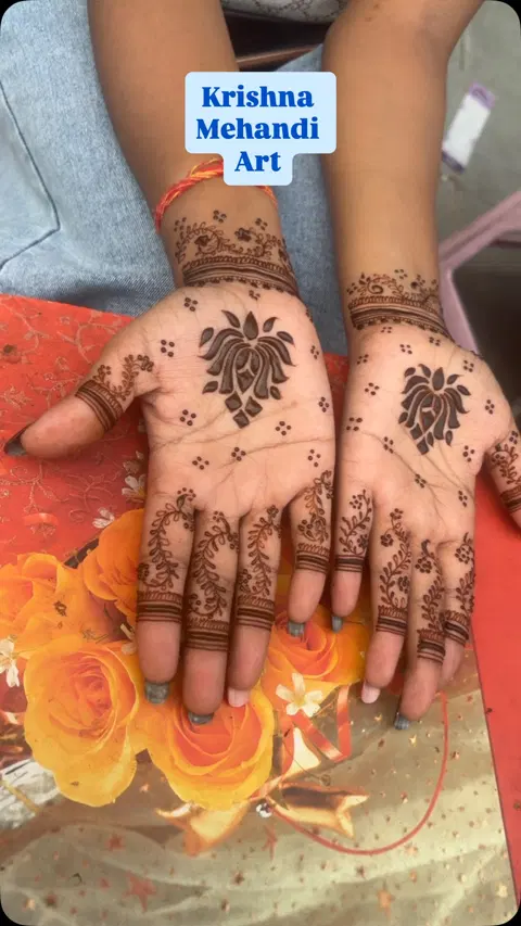 simple lotus mehndi design