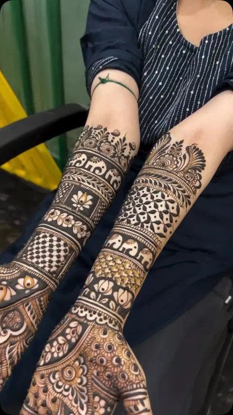 bridal figure full hand mehndi design