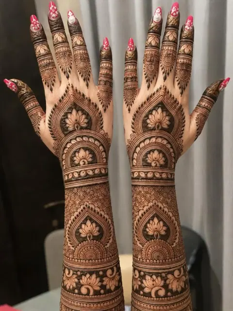 bridal jaal full hand mehndi design