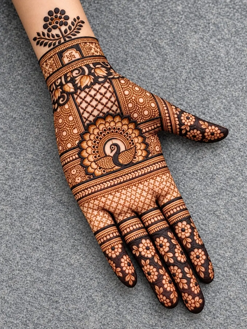 Bridal Full Hand Mehndi Design for Karwa Chauth