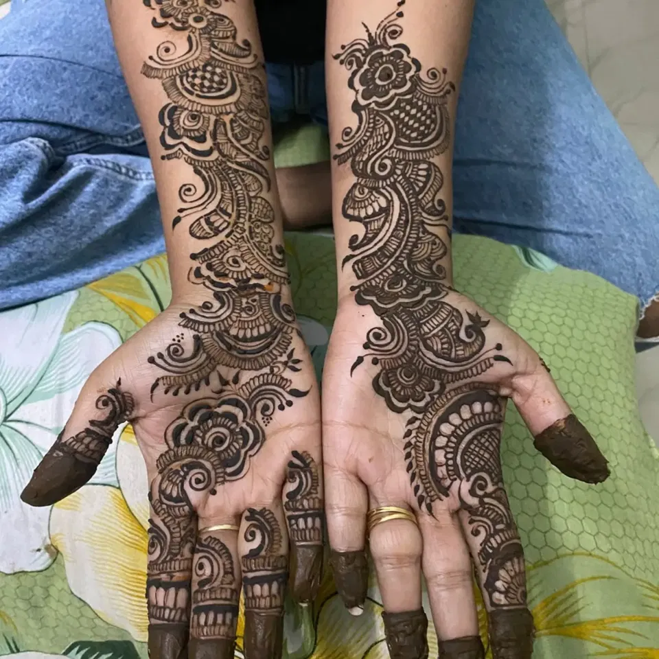 Arabic Full Hand Mehndi Design with Jaal (2)