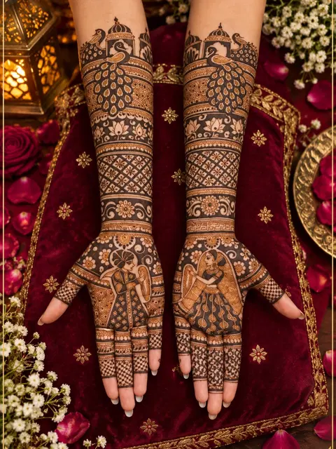 bridal figure full hand mehndi design