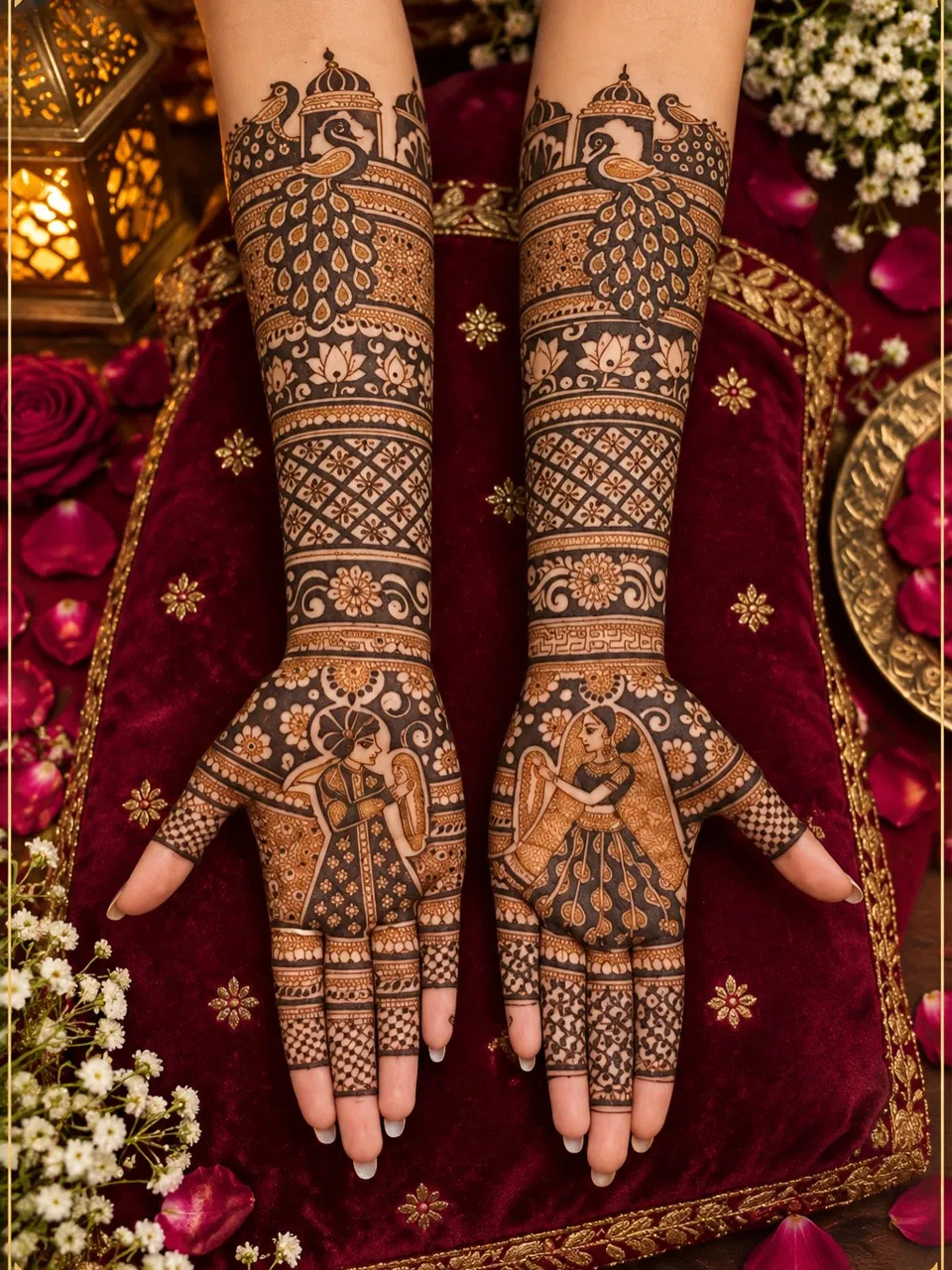 Bridal Full Hand Mehndi Design with Figures (42)