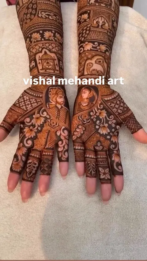 bridal figure front hand mehndi design