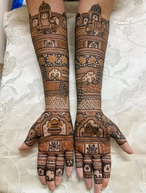 figure front hand mehndi design